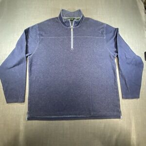 Orvis Long Sleeve 1/4 Zip Men's Pullover Blue Work Outdoors Hiking Fishing